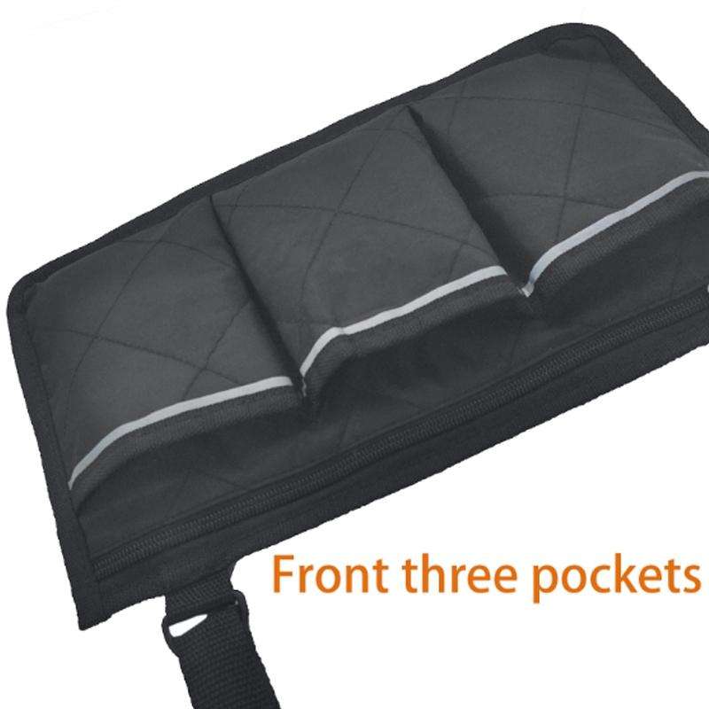 Walking Aid Wheelchair Armrest Side Storage Bag Car Storage Hanging Bag(Brown)
