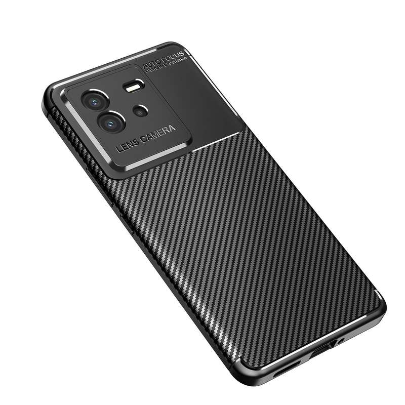 For vivo IQOO Neo6 Carbon Fiber Texture Shockproof TPU Phone Case(Black)