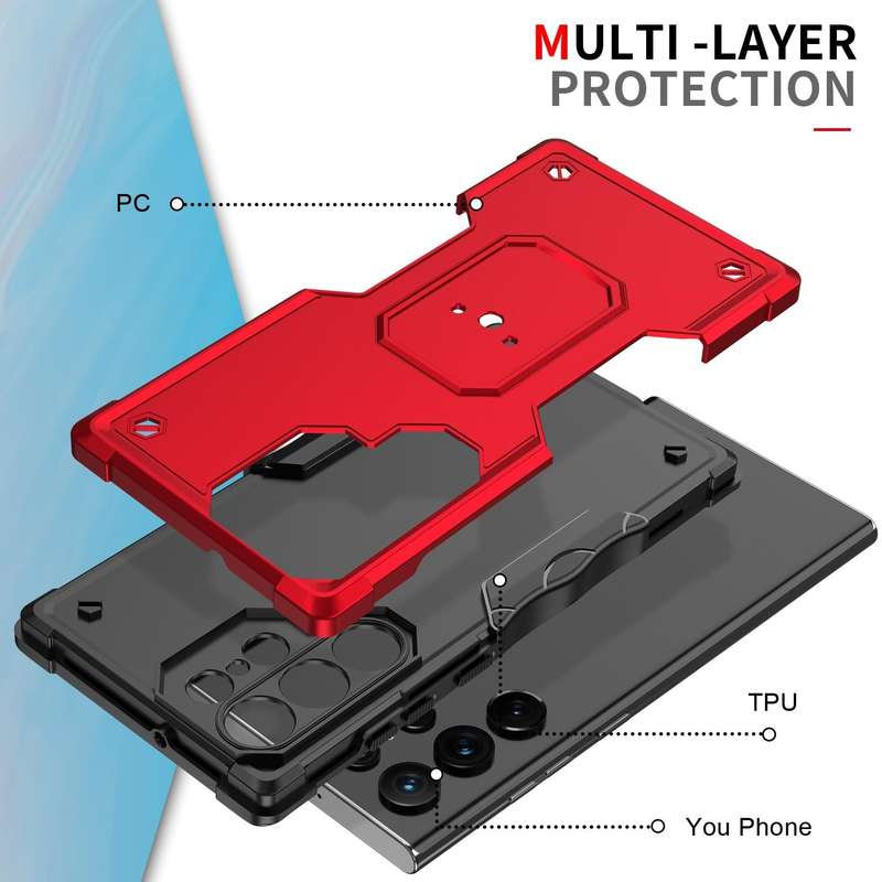 For Samsung Galaxy S22 Ultra 5G Non-slip Armor Phone Case(White)