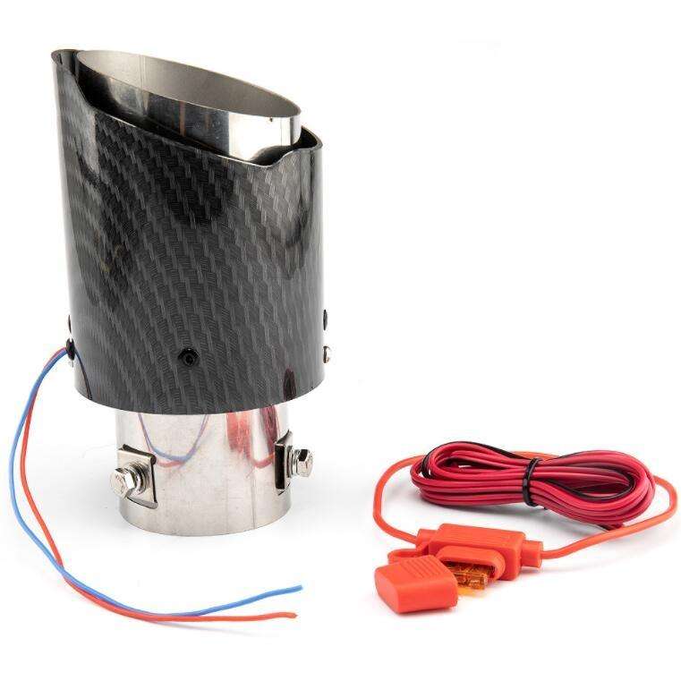 Car Modification Carbon Fiber Luminous Tail Throat LED Lights Modified Car Exhaust Pipe Spitfire ...