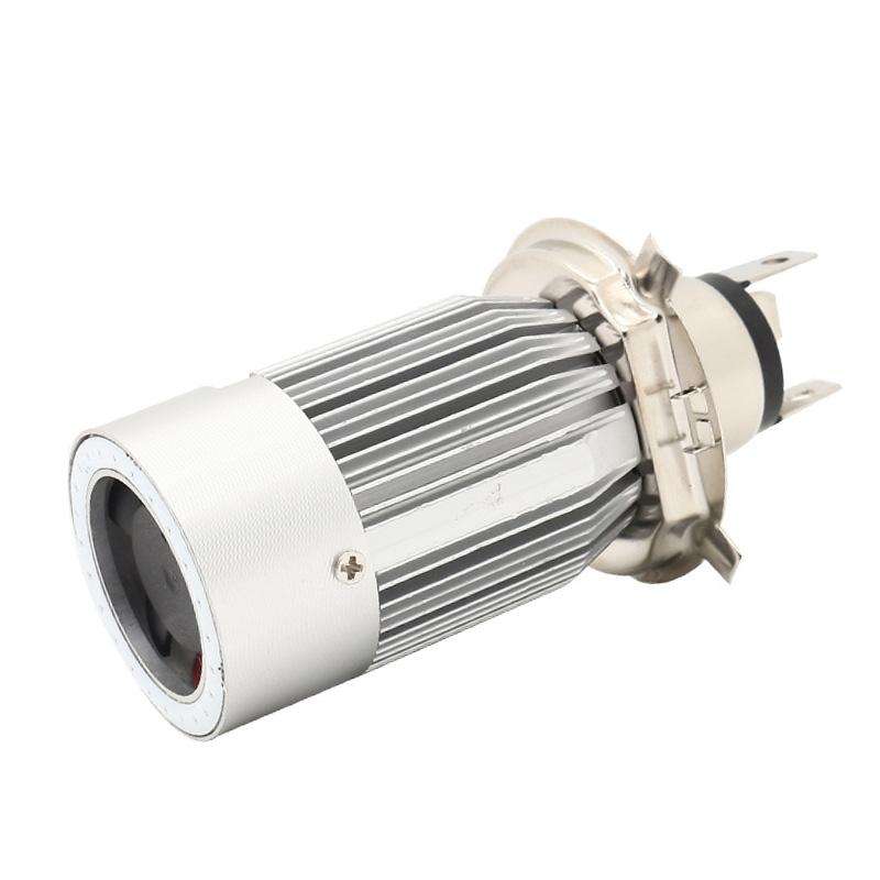 H4 DC12-80V / 20W / 6000K / 2000LM Motorcycle Headlight with Angel Eyes (Blue)