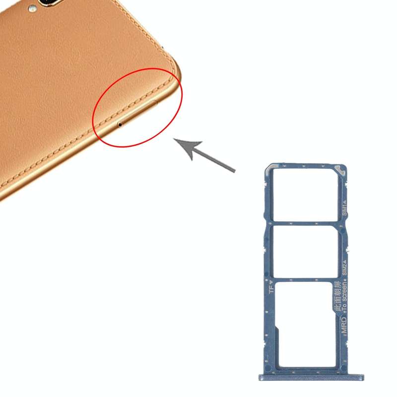 SIM Card Tray + SIM Card Tray + Micro SD Card Tray for Huawei Enjoy 9e (Blue)