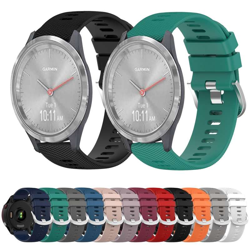 For Garmin Vivomove 3S 18mm Solid Color Silicone Watch Band(Roland Purple)