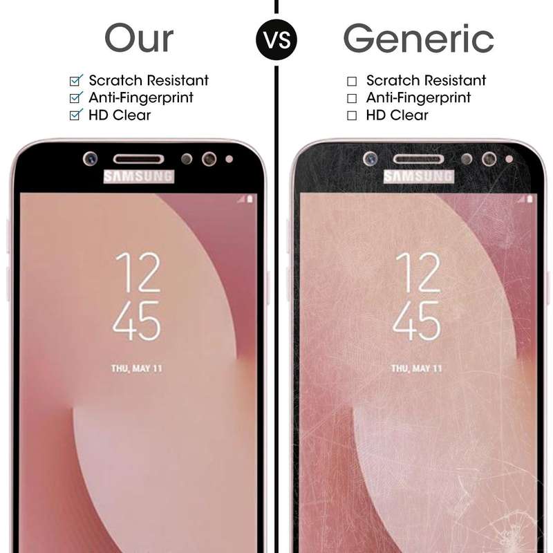 For Galaxy J7 (2017) (EU Version) 0.26mm 9H Surface Hardness 2.5D Curved Silk-screen Full Screen ...