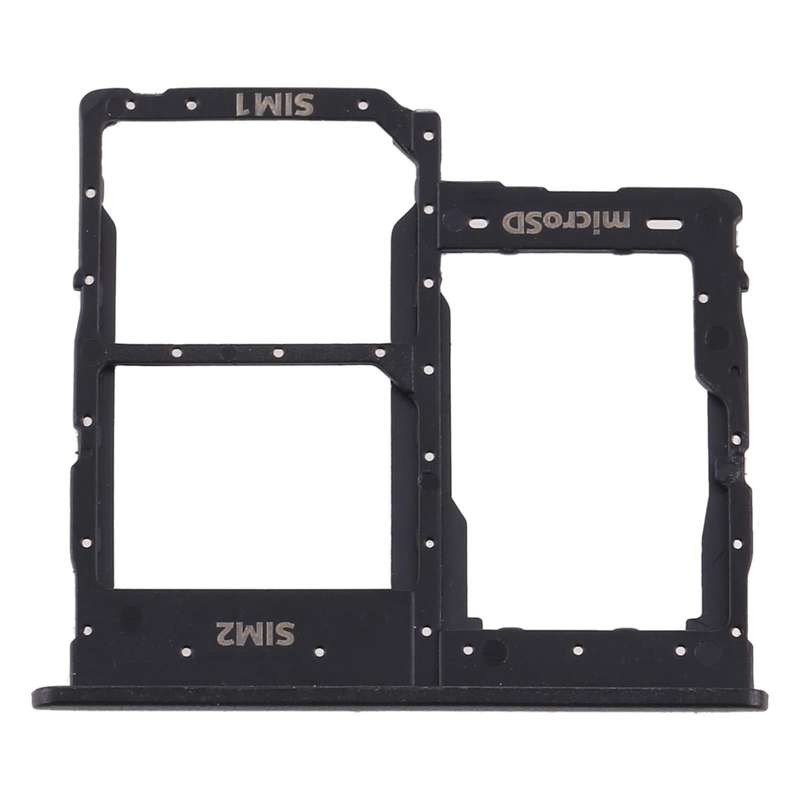 For Samsung Galaxy A01 Core SM-A013 SIM Card Tray + SIM Card Tray + Micro SD Card Tray (Black)