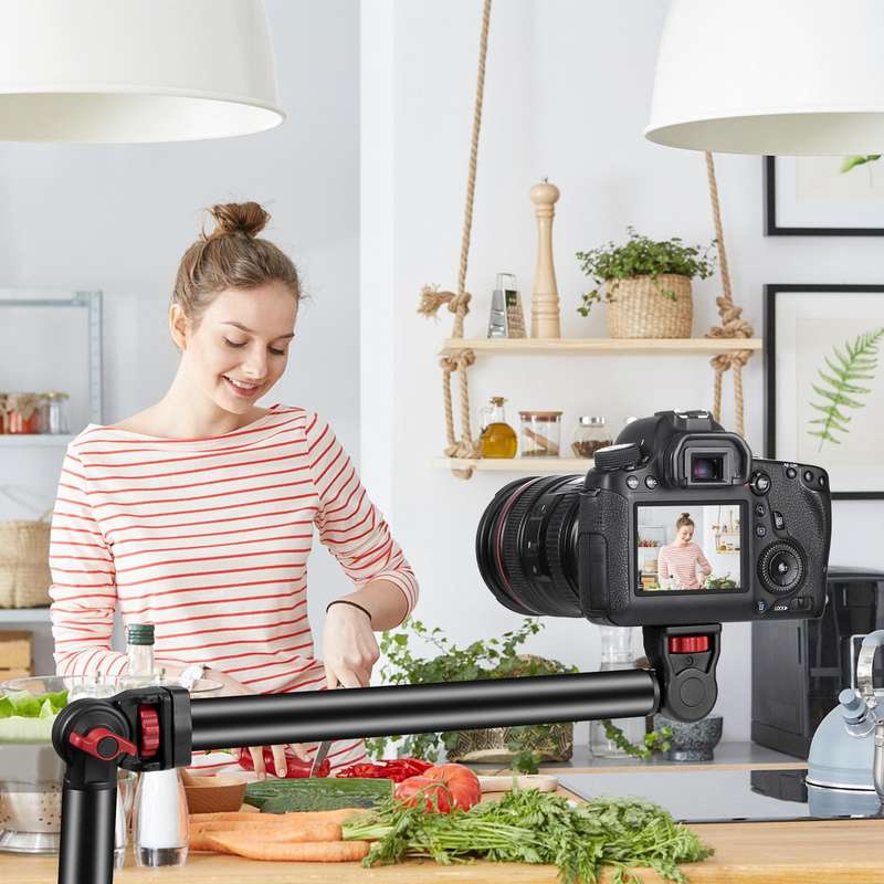 PULUZ Overhead Camera Mount C-Clamp Desk Stand Live Holder(Black)