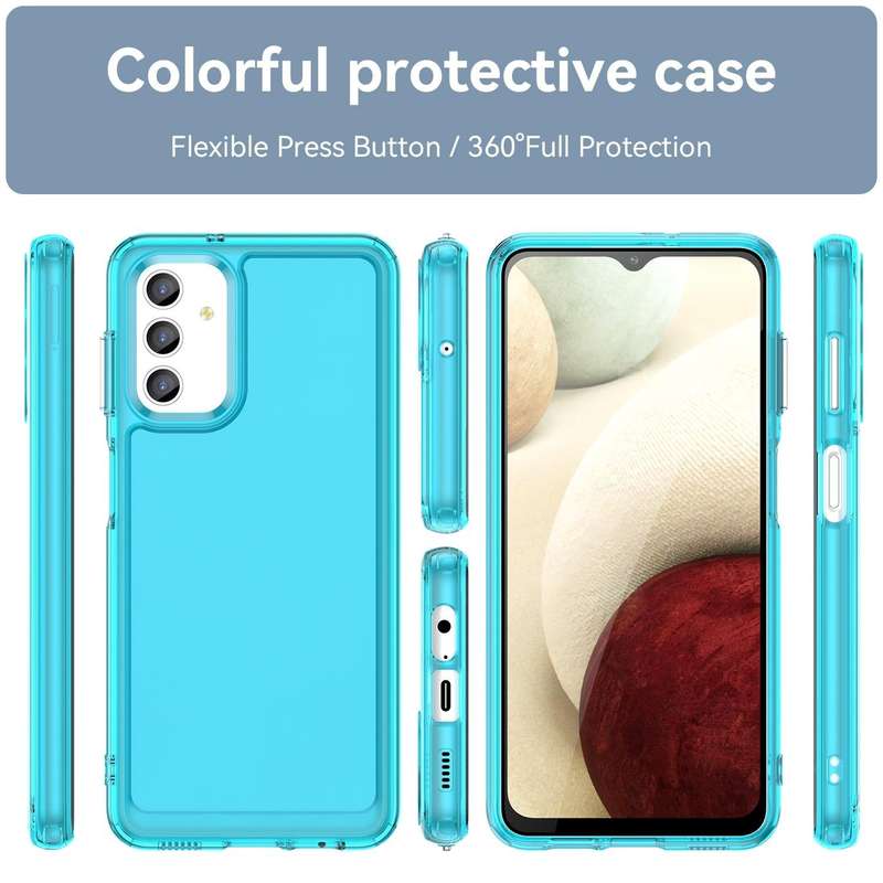 For Samsung Galaxy A04s Candy Series TPU Phone Case(Transparent Blue)
