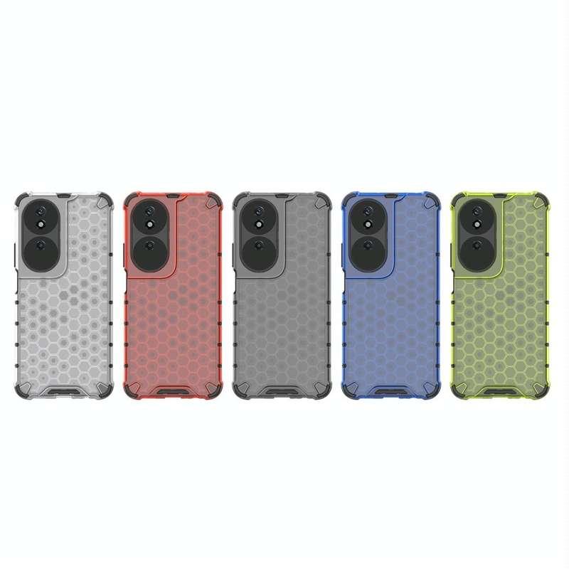 For Honor X7b Shockproof Honeycomb Phone Case(Blue)