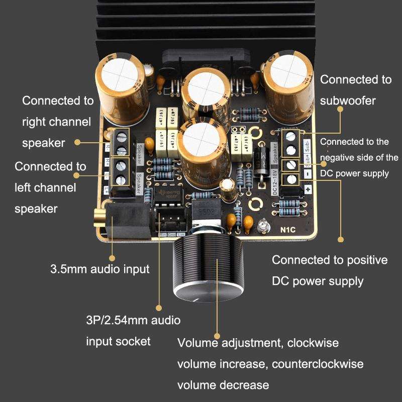 TDA7850 Amplifier Board 2.1 Channel 2x80W Car AB Type Amplifier Module DIY High Power 120W Bass