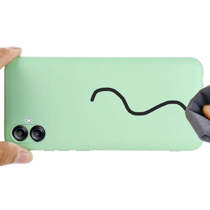 For Samsung Galaxy A04e / M04 / F04 Pure Color Liquid Silicone Shockproof Full Coverage Case(Green)