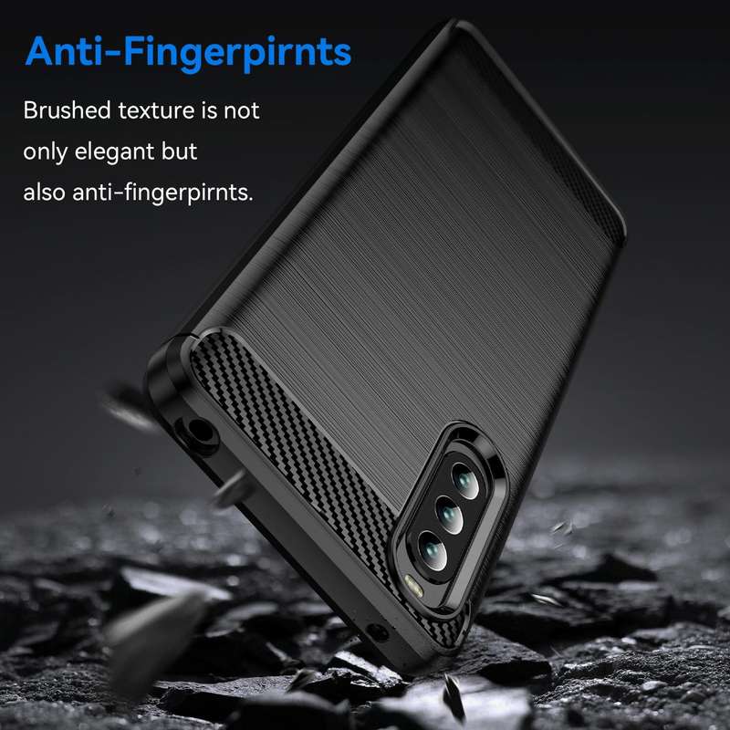 For Sony Xperia 10 IV Brushed Texture Carbon Fiber TPU Phone Case(Black)