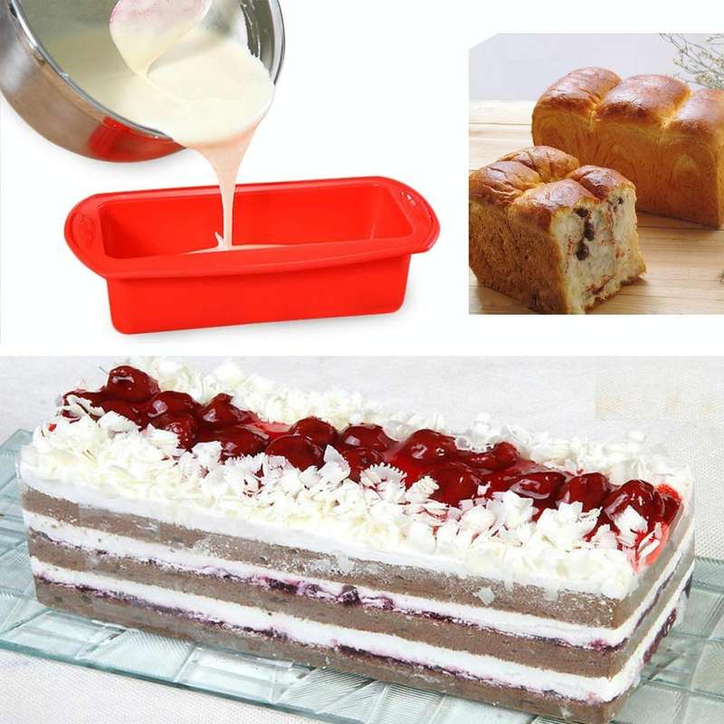Rectangular Silicone Mold Chocolate Cake Decoration Accessories Baking Tools(Pink)