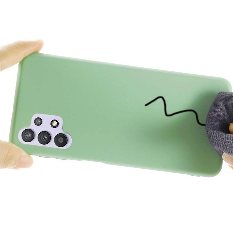 For Samsung Galaxy A32 4G Solid Color Liquid Silicone Dropproof Full Coverage Protective Case(Green)