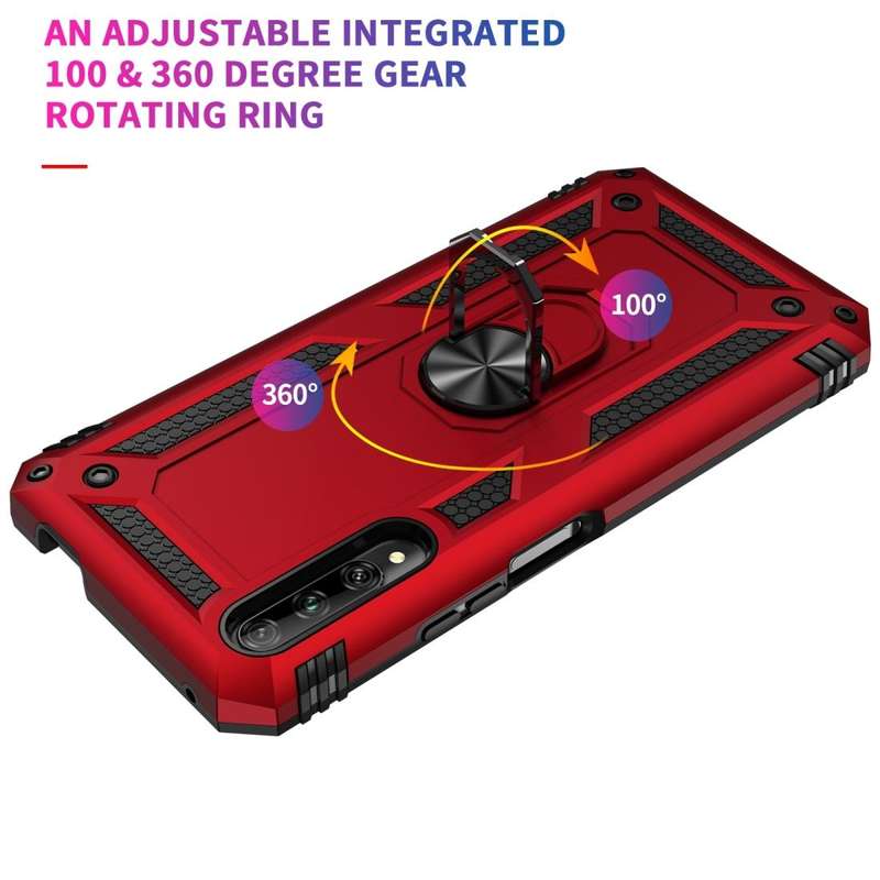 For Huawei Y9s Shockproof TPU + PC Protective Case with 360 Degree Rotating Holder(Blue)