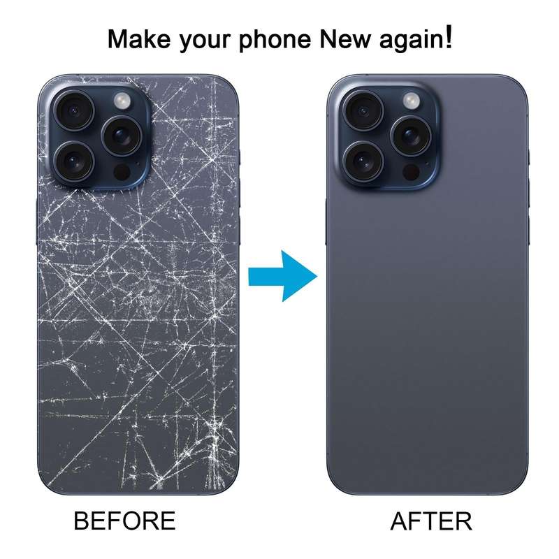 For iPhone 15 Pro Battery Back Cover with Camera Lens Cover + MagSafe Magnet(Blue)