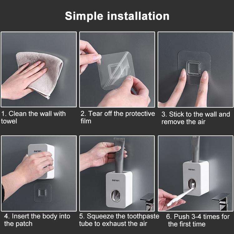 MENON Toothbrush Holder Automatic Toothpaste Squeezers Home Bathroom Set Toothpaste Dispenser Bat...