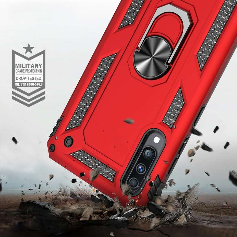 Armor Shockproof TPU + PC Protective Case for Galaxy A70, with 360 Degree Rotation Holder (Black)