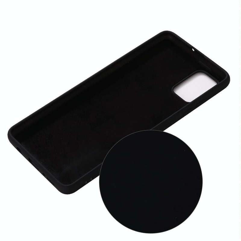 For Galaxy A71 Solid Color Liquid Silicone Shockproof Full Coverage Protective Case(Black)