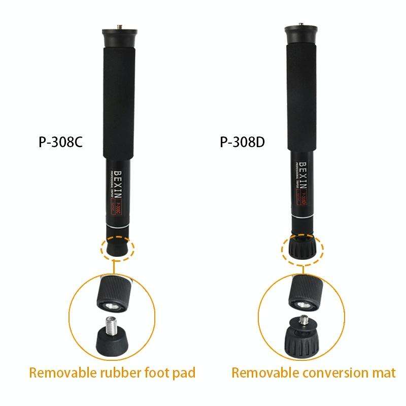 BEXIN P308C Portable Travel Outdoor DSLR Camera Aluminum Alloy Monopod Holder (Black)