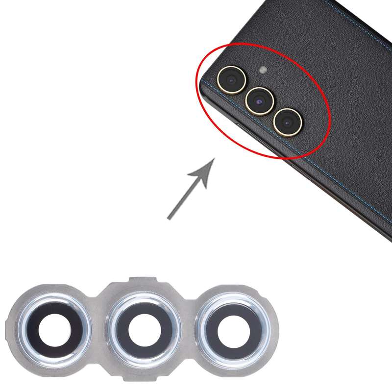 For Samsung Galaxy M55 SM-M556 10pcs Original Rear Camera Lens Cover(Silver)