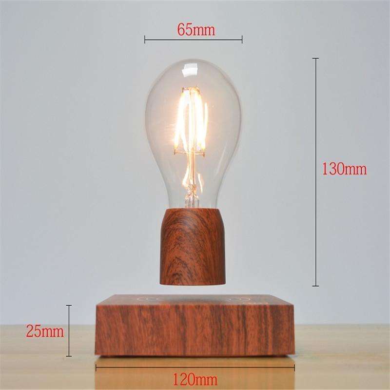 Retro Magnetic Floating Bulb Wood Color Substrate LED Home Decoration Lamp