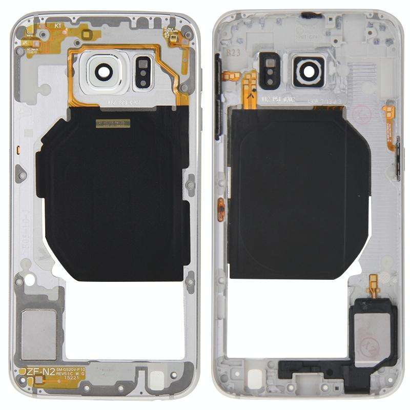 For Galaxy S6 / G920F Back Plate Housing Camera Lens Panel  with Side Keys and Speaker Ringer Buz...