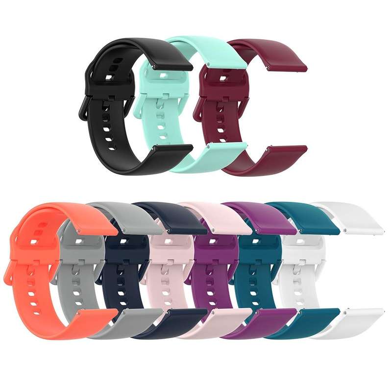 23mm Color Buckle Silicone Wrist Strap Watch Band for Fitbit Versa 2 / Versa / Versa Lite / Blaze...