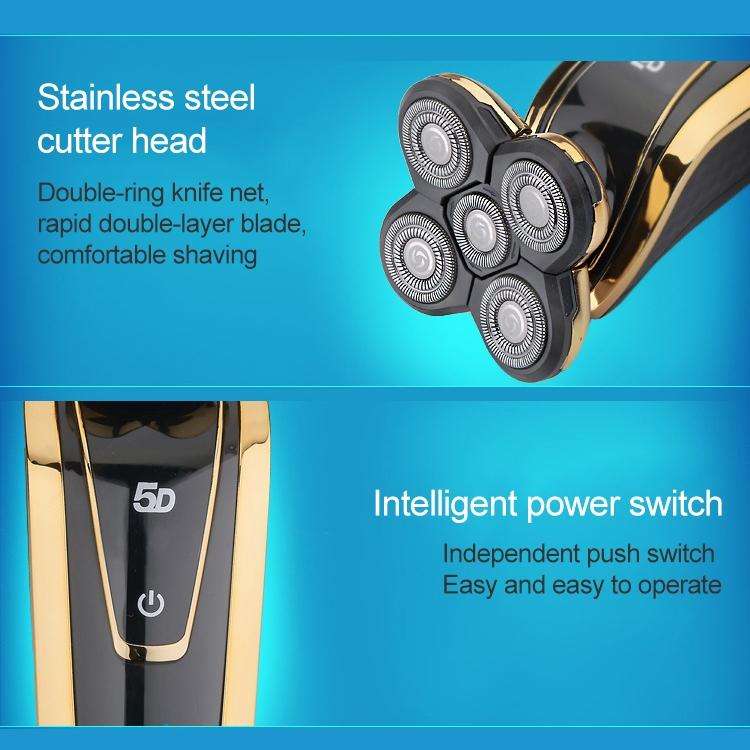 Men Electric Shaver Rechargeable Shaving Machine Waterproof Razor(Silver Grey)