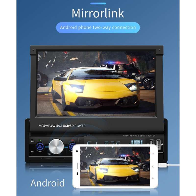 T100 7 inch HD Universal Car Radio Receiver MP5 Player, Support FM & AM & RDS & Bluetooth & Phone...