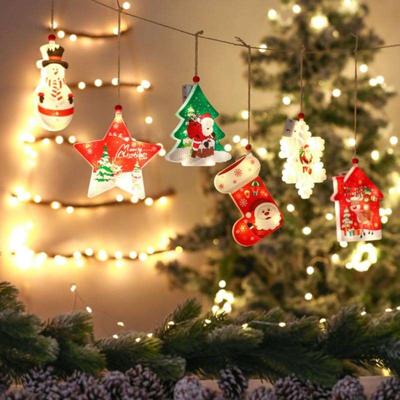 3 PCS / Set Christmas Decoration Lights LED Window Holiday Decoration Small Lanterns(Christmas St...