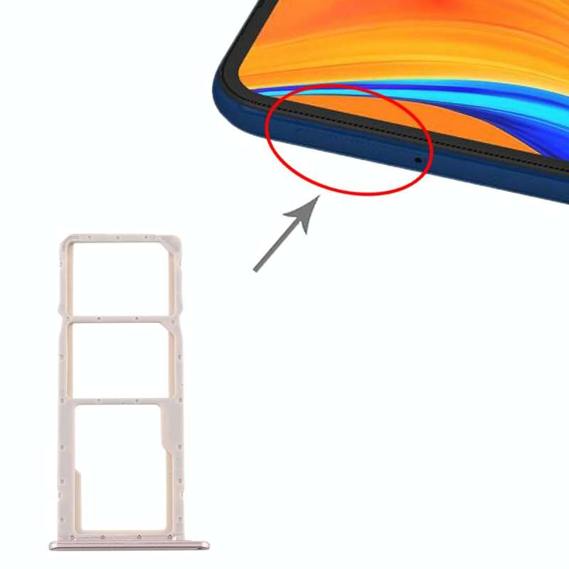 SIM Card Tray + SIM Card Tray + Micro SD Card Tray for Huawei Y6s (2019) (Gold)