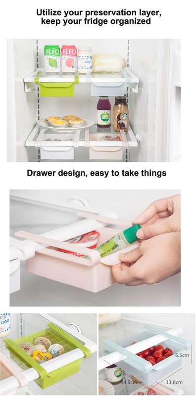 Drawer Style Fridge Preservation Layer Storage Rack (White)