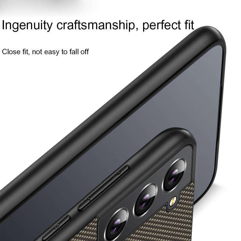 For Samsung Galaxy S22+ 5G Ultra-thin Carbon Fiber Texture Printing Phone Case(Black)
