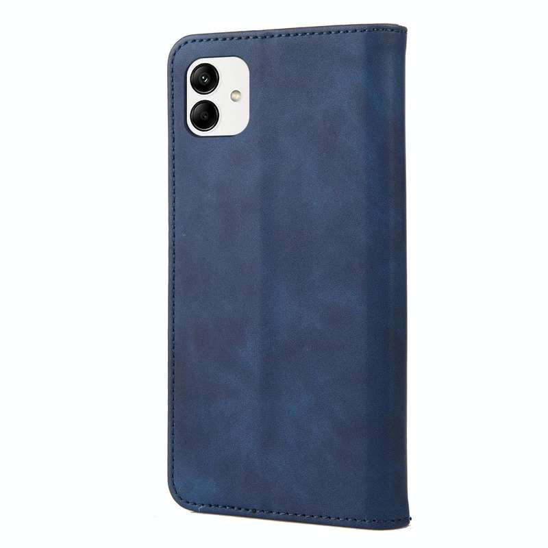 For Samsung Galaxy A04 Skin Feel Splicing Leather Phone Case(Blue)
