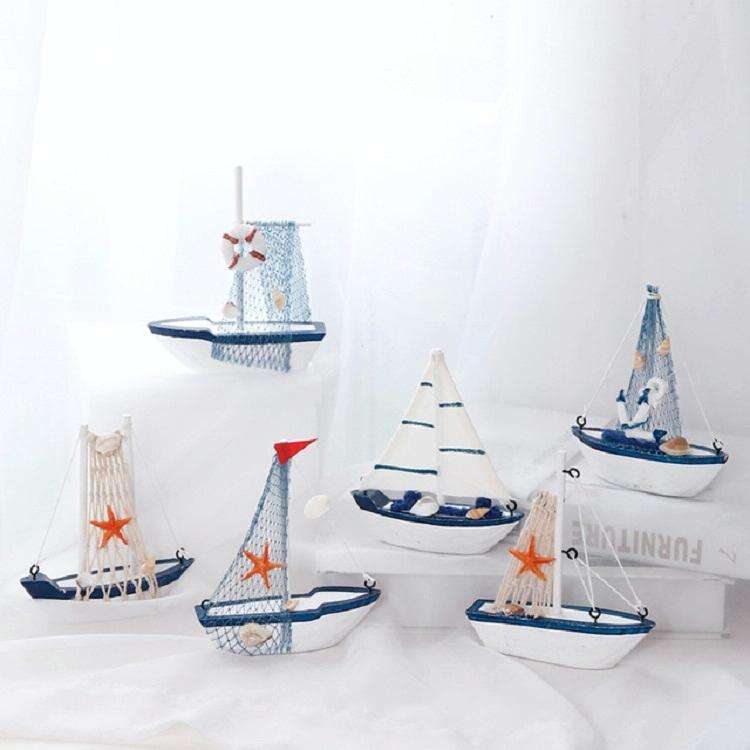 Vintage Wooden Canvas Boat Model Decoration Home room Decoration(Sea Anchor Boat)