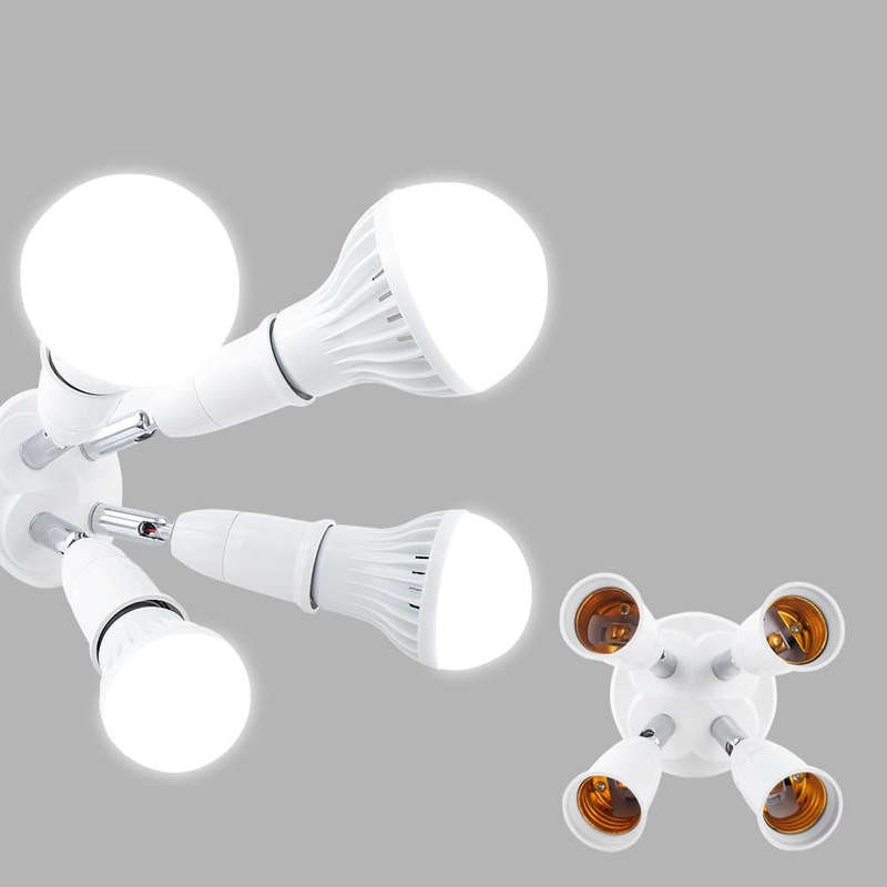 E27 to E27 Splitter Adjustable LED Light Bulb Holder Adapter Converter Socket Light Bulb Holder, ...