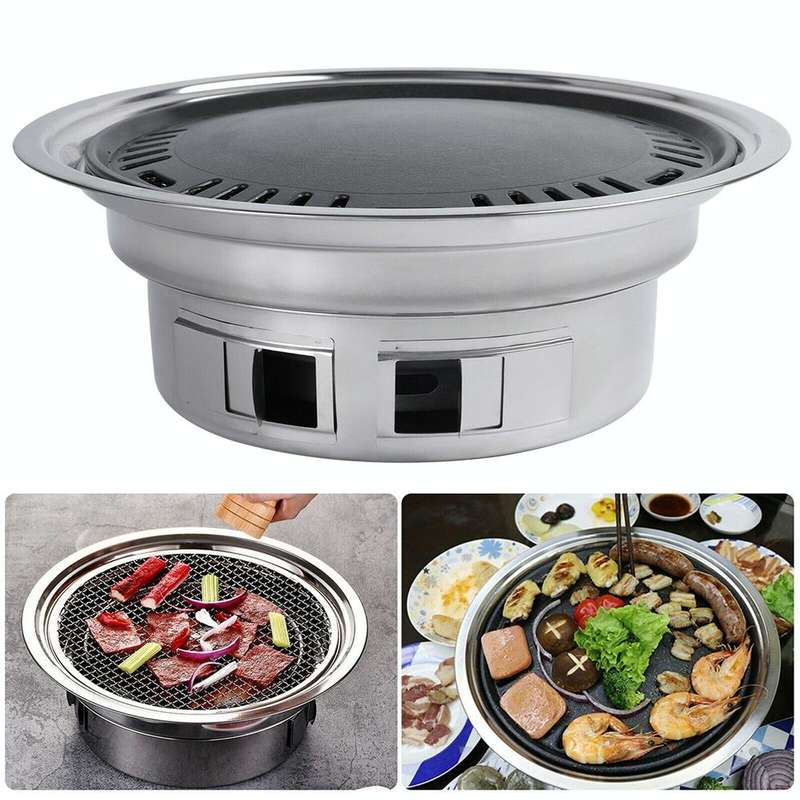 Home Multifunctional Adjustable Fire Barbecue Grill, Size: S (Pan+Net)