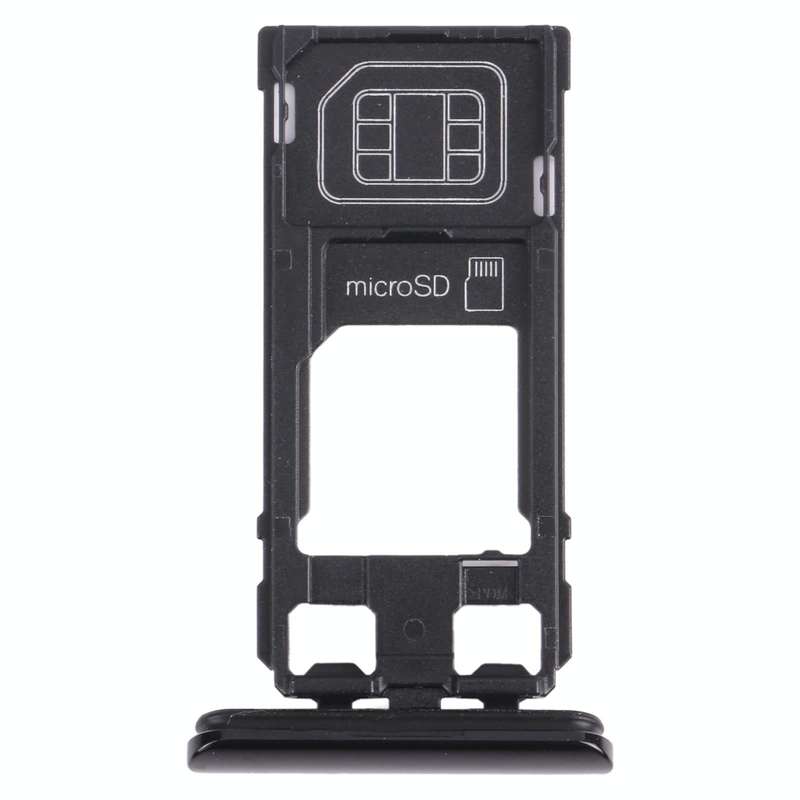 SIM Card Tray + Micro SD Card Tray for Sony Xperia 1 / Xperia XZ4 (Black)