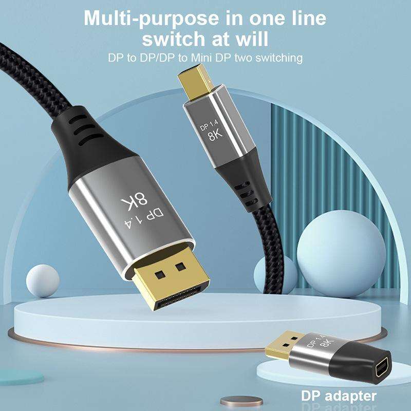 DP1.4 8K DP Male to Mini DP Female Two-Way Mutual Conversion HD Conversion Adapter
