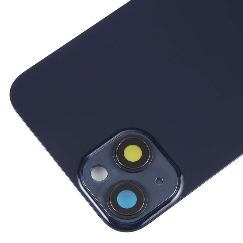 Glass Battery Back Cover with Holder for iPhone 14 Plus(Black)