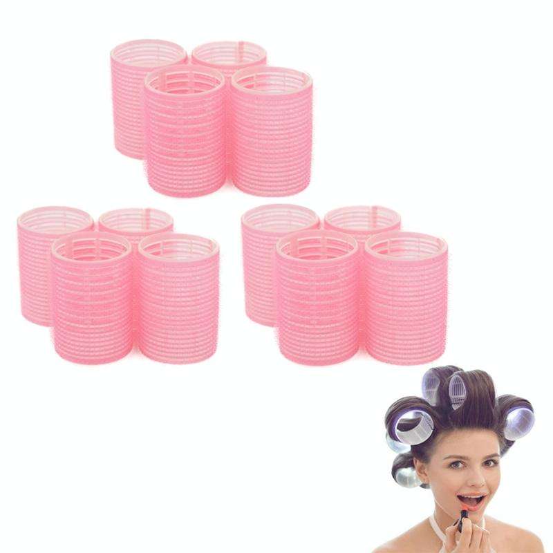 12 PCS/Set Self-Adhesive Curling Iron Hair Core Fluffy Hairdressing ToolRandom Colour Delivery, S...
