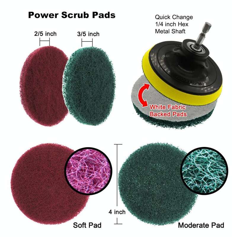 15 in 1 Floor Wall Window Glass Cleaning Descaling Electric Drill Brush Head Set, Random Color De...