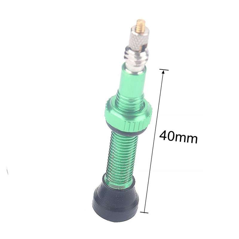 A5599 2 PCS 40mm Green French Tubeless Valve Stem with Repair Kit for Road Bike