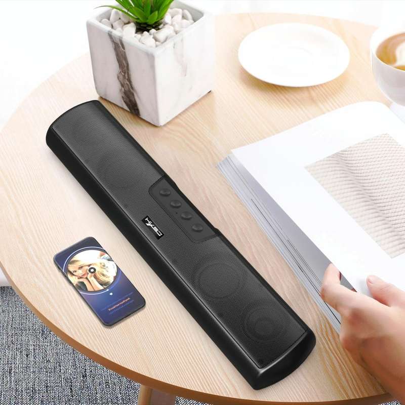 HXSJ Q3 Bluetooth 5.0 Household Extended Desktop Wall-hanging Wireless Bass Bluetooth Speaker(Black)
