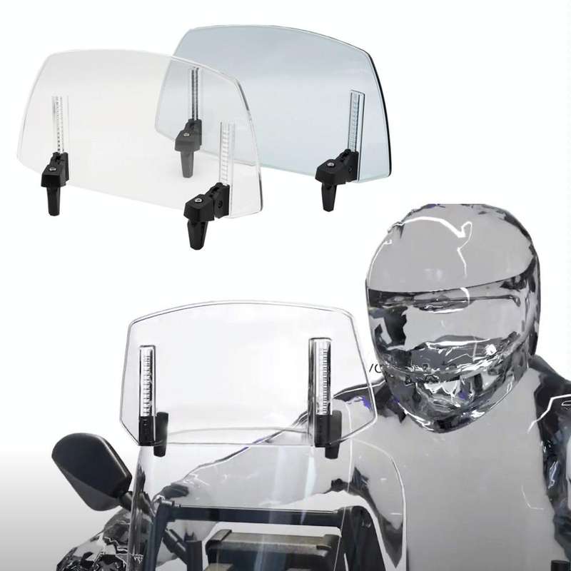 For Kawasaki / Honda / BMW / Yamaha Motorcycle Adjustable Windshield(Transparent Grey)