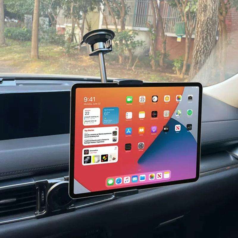 UBA-P1LB Car Flexible Tablet Suction Cup Clamp Holder with Extension Rod & Remote Control