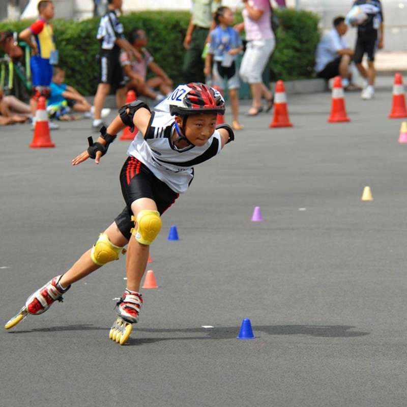 6 in 1 Roller Skate Knee & Elbow & Wrist Pads Protective Gear Sets(Pink)