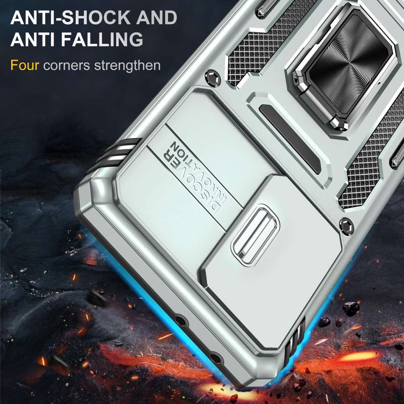 For Samsung Galaxy S21 Ultra 5G Armor PC + TPU Camera Shield Phone Case(Grey)