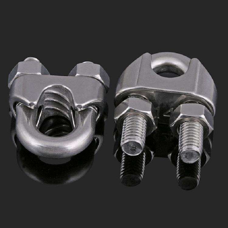 2 PCS Stainless Steel Clip U-shaped Wire Rope Card Head Rope Wire Rope Rolling Head Buckle, Speci...