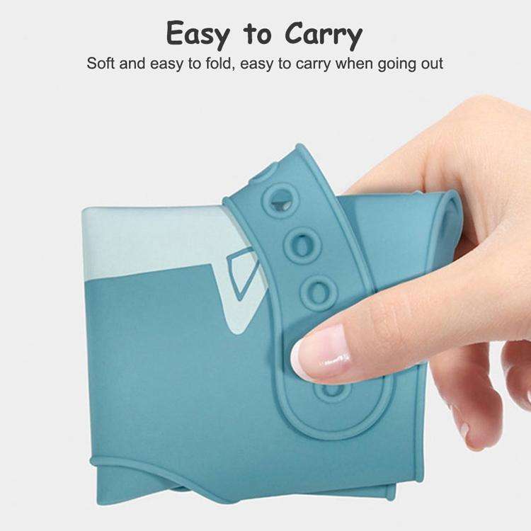 Waterproof Baby Silicone Bibs Kids Feeding Bandana (Gray Blue)